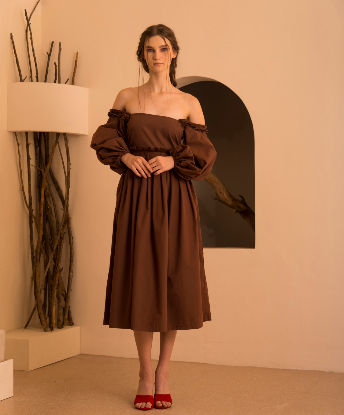 LARA DRESS - BROWN