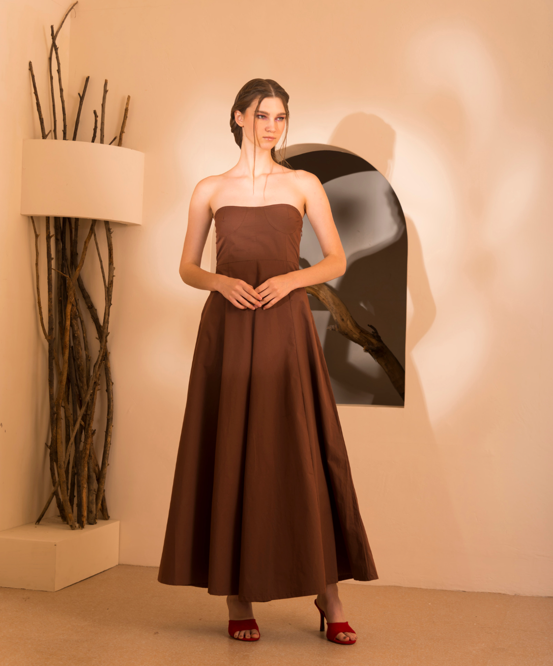 KATE DRESS - BROWN
