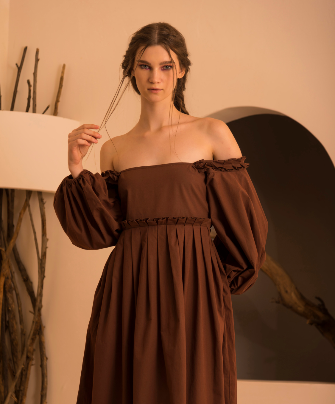 LARA DRESS - BROWN