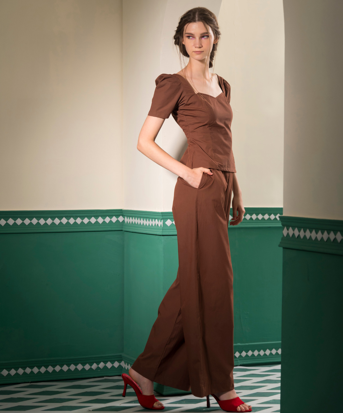 ANNE TOP - BROWN