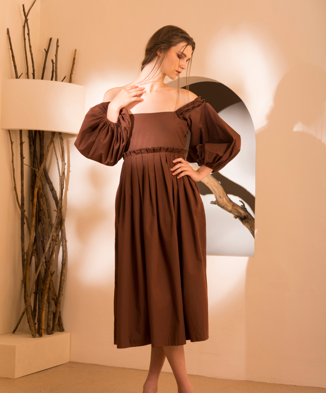 LARA DRESS - BROWN