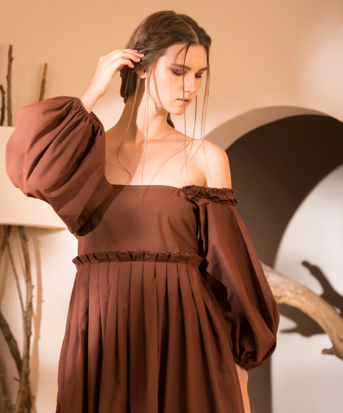 LARA DRESS - BROWN