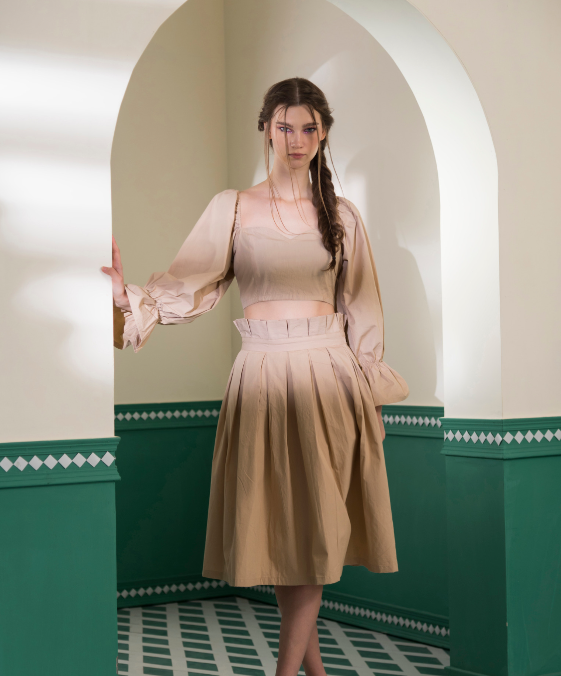 VICTORIA CO-ORD SET - BEIGE