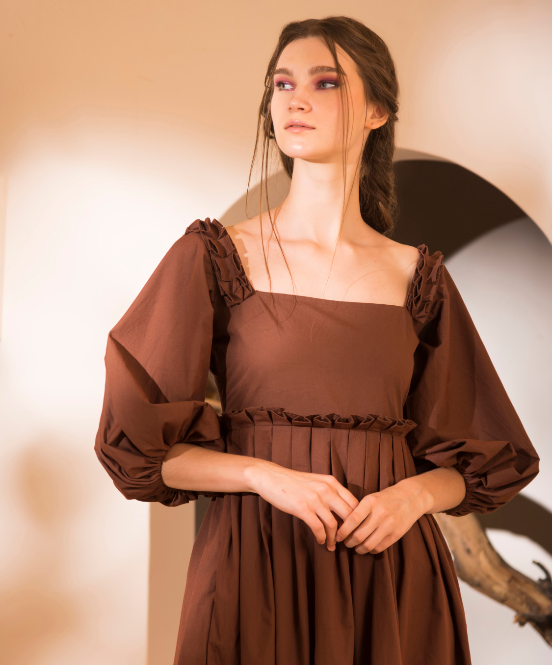 LARA DRESS - BROWN