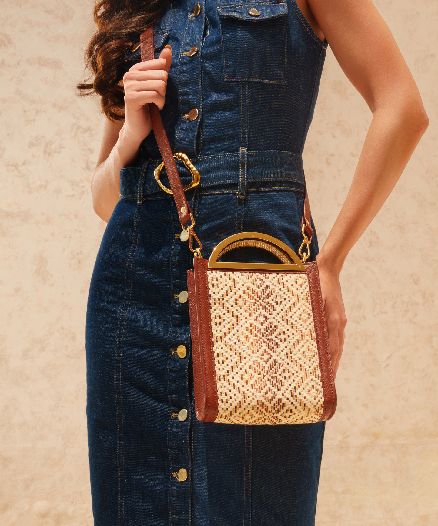 ELIN TOP HANDLE BAG - BROWN