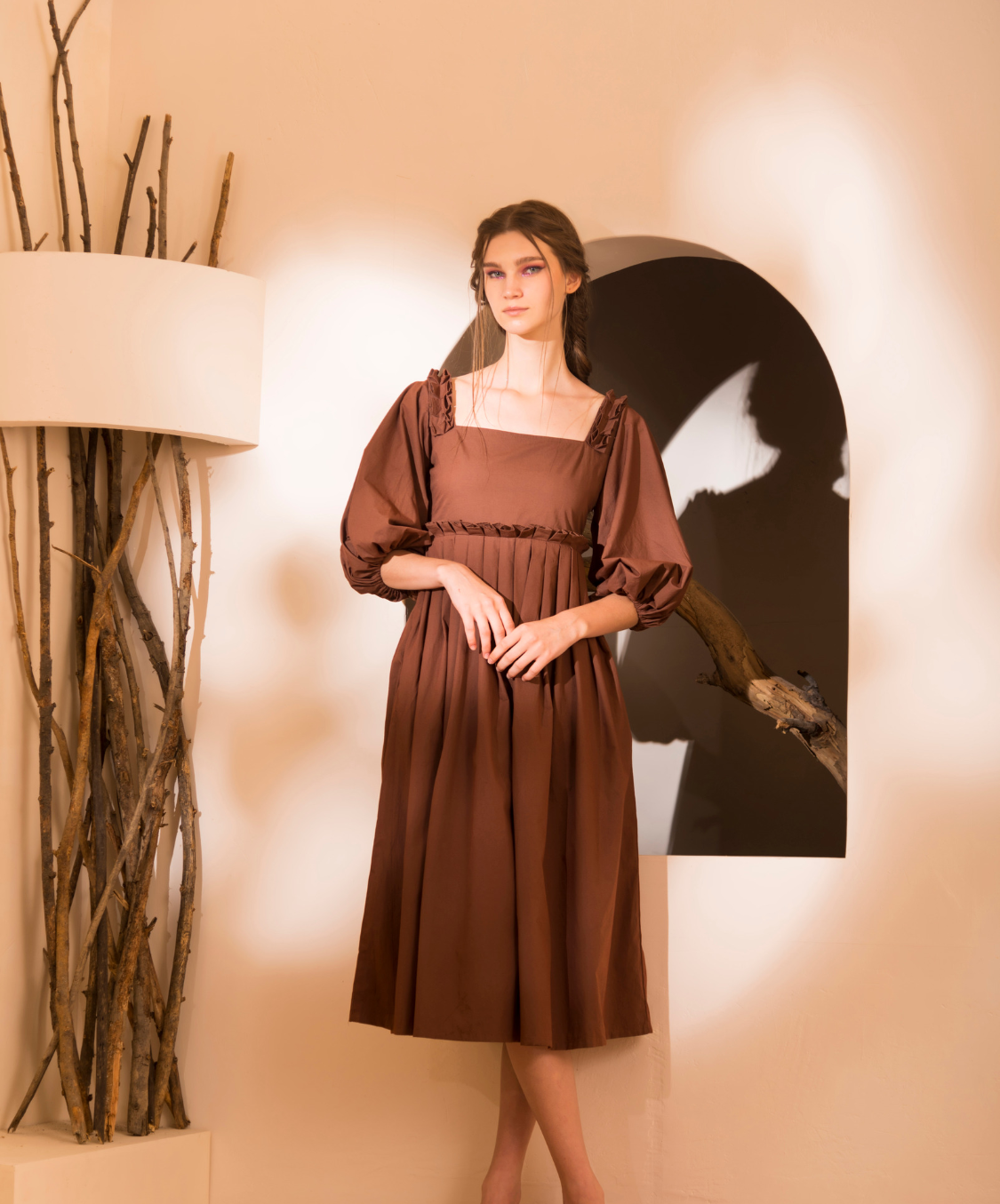 LARA DRESS - BROWN