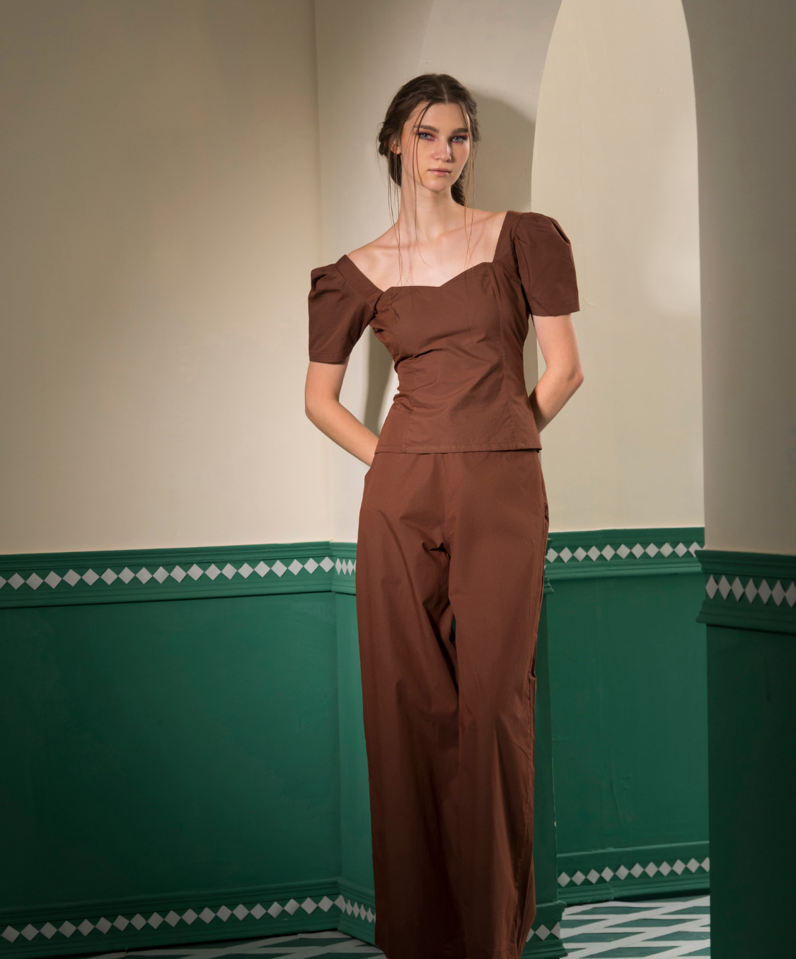 ANNE CO-ORD SET - BROWN
