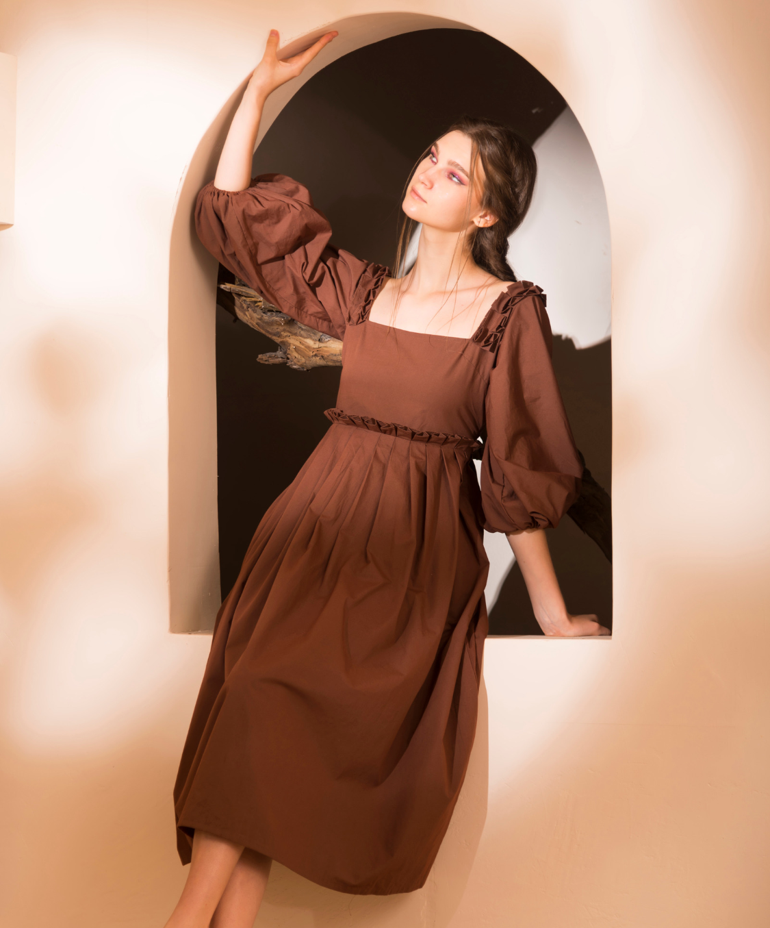 LARA DRESS - BROWN