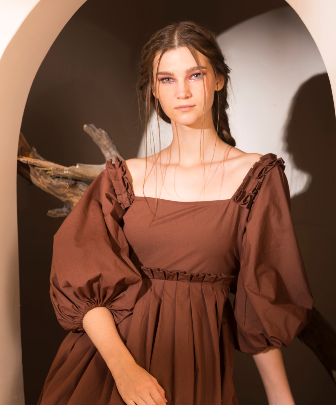 LARA DRESS - BROWN