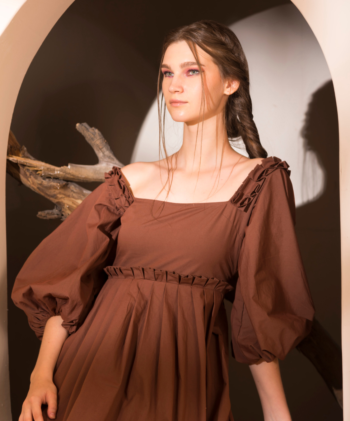 LARA DRESS - BROWN