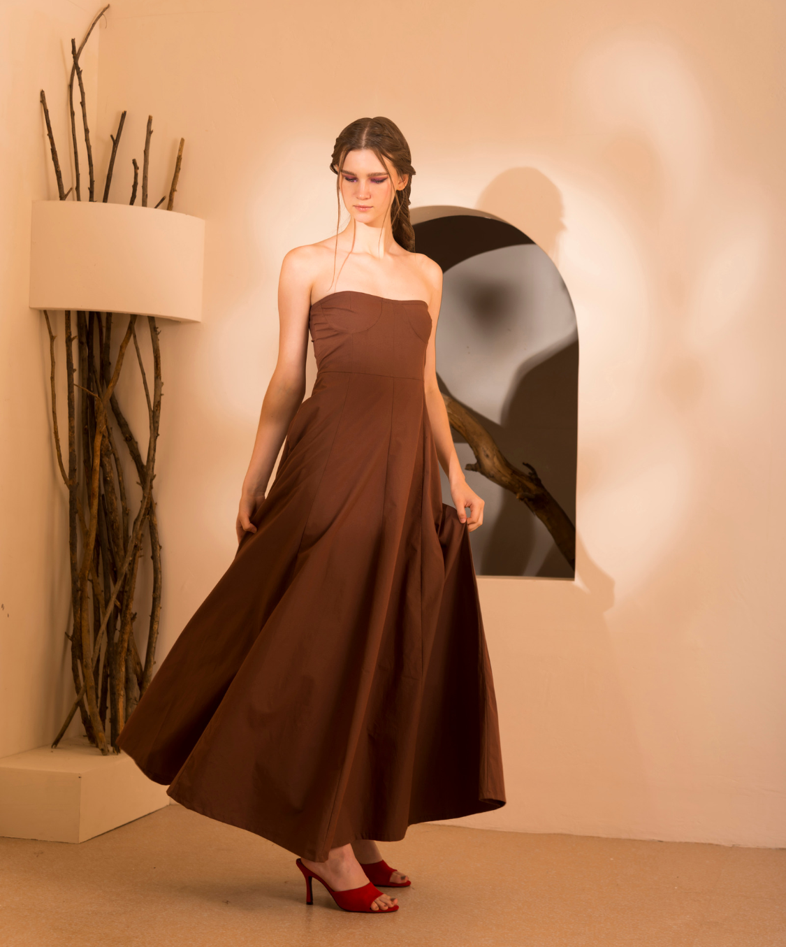 KATE DRESS - BROWN