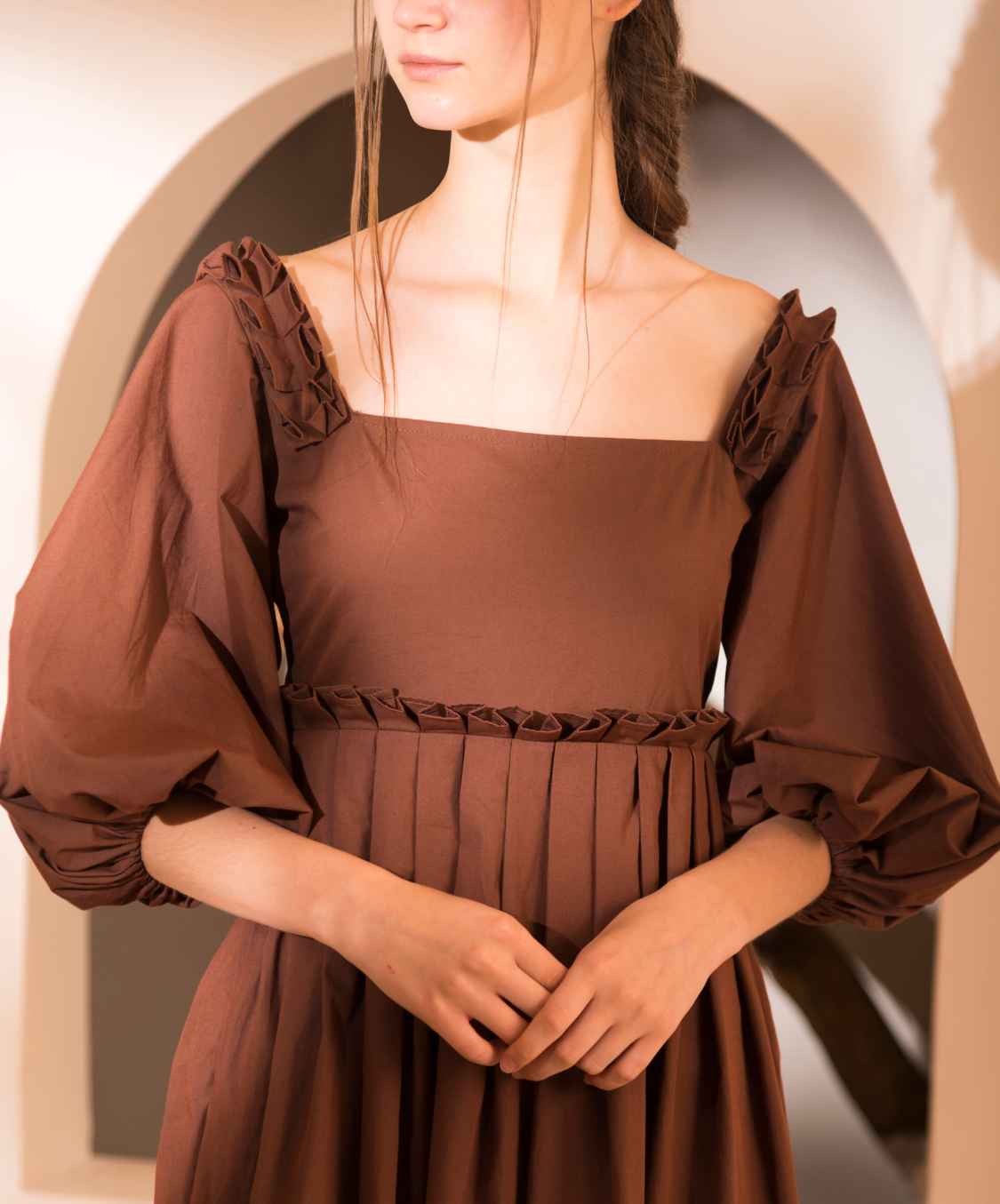LARA DRESS - BROWN
