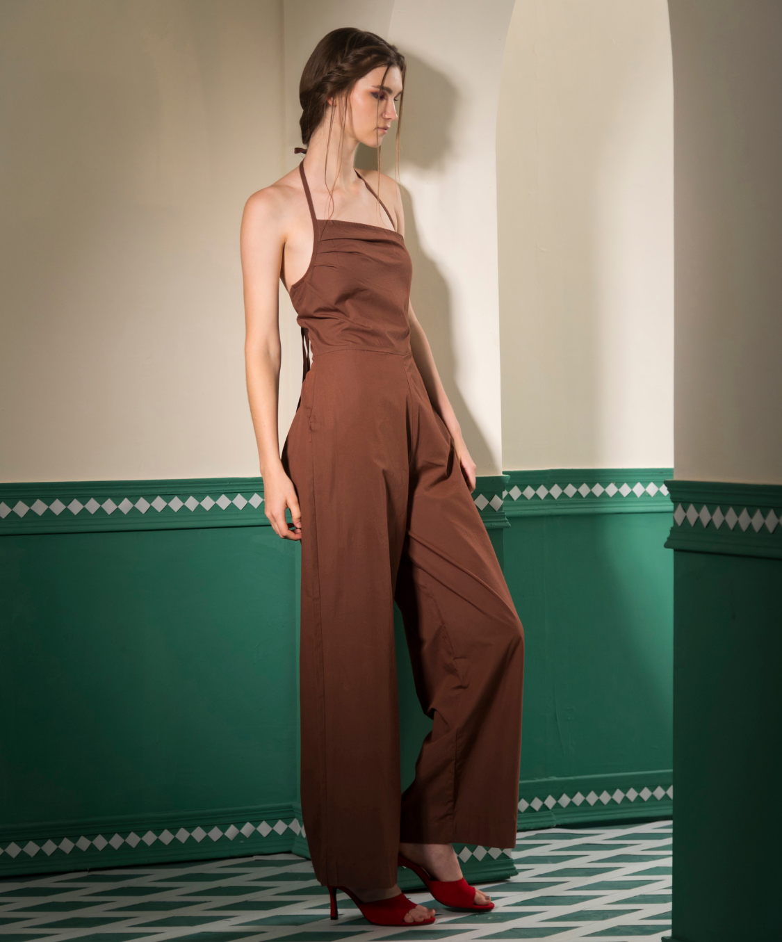ABBI JUMPSUIT - BROWN
