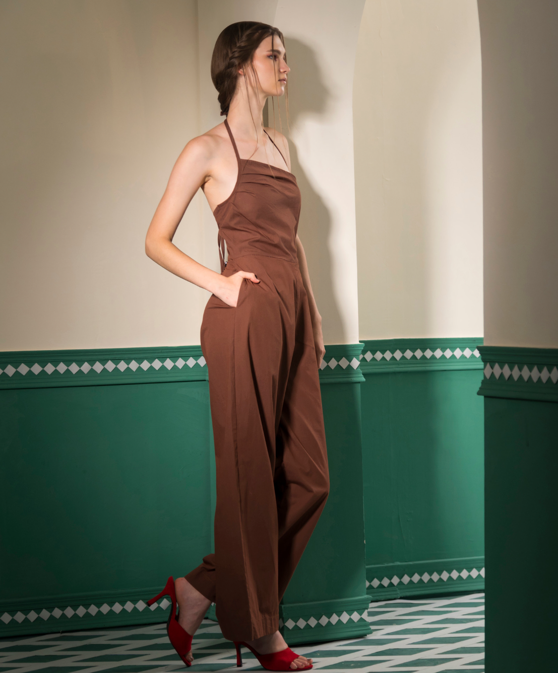ABBI JUMPSUIT - BROWN