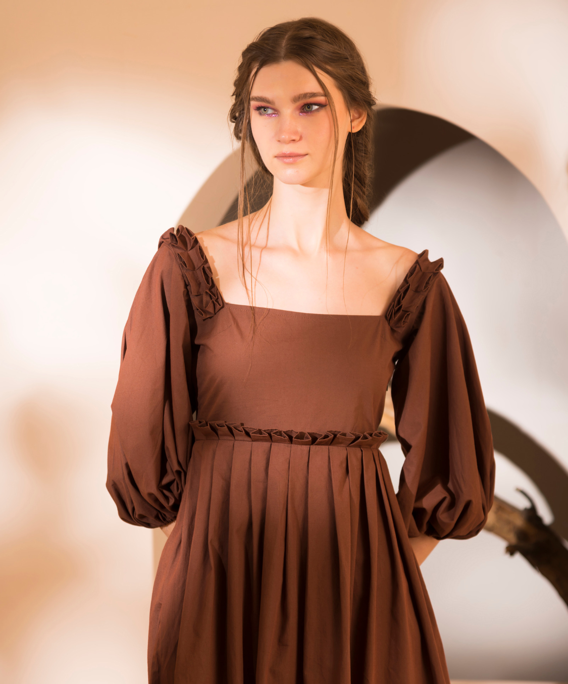 LARA DRESS - BROWN