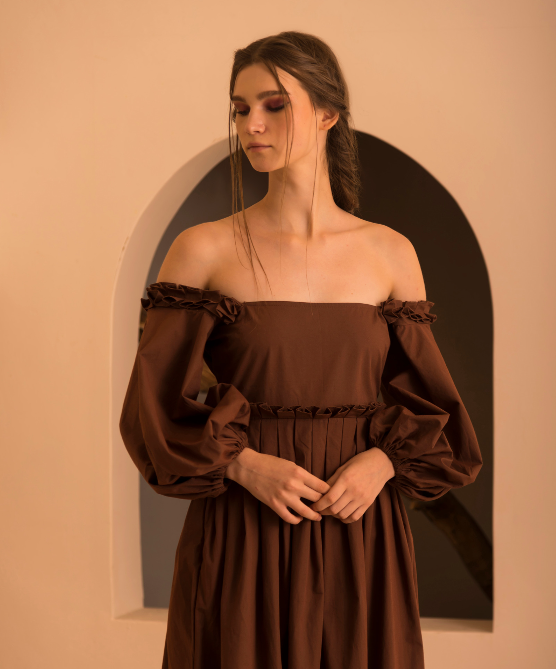 LARA DRESS - BROWN