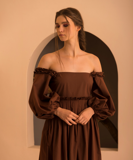 LARA DRESS - BROWN
