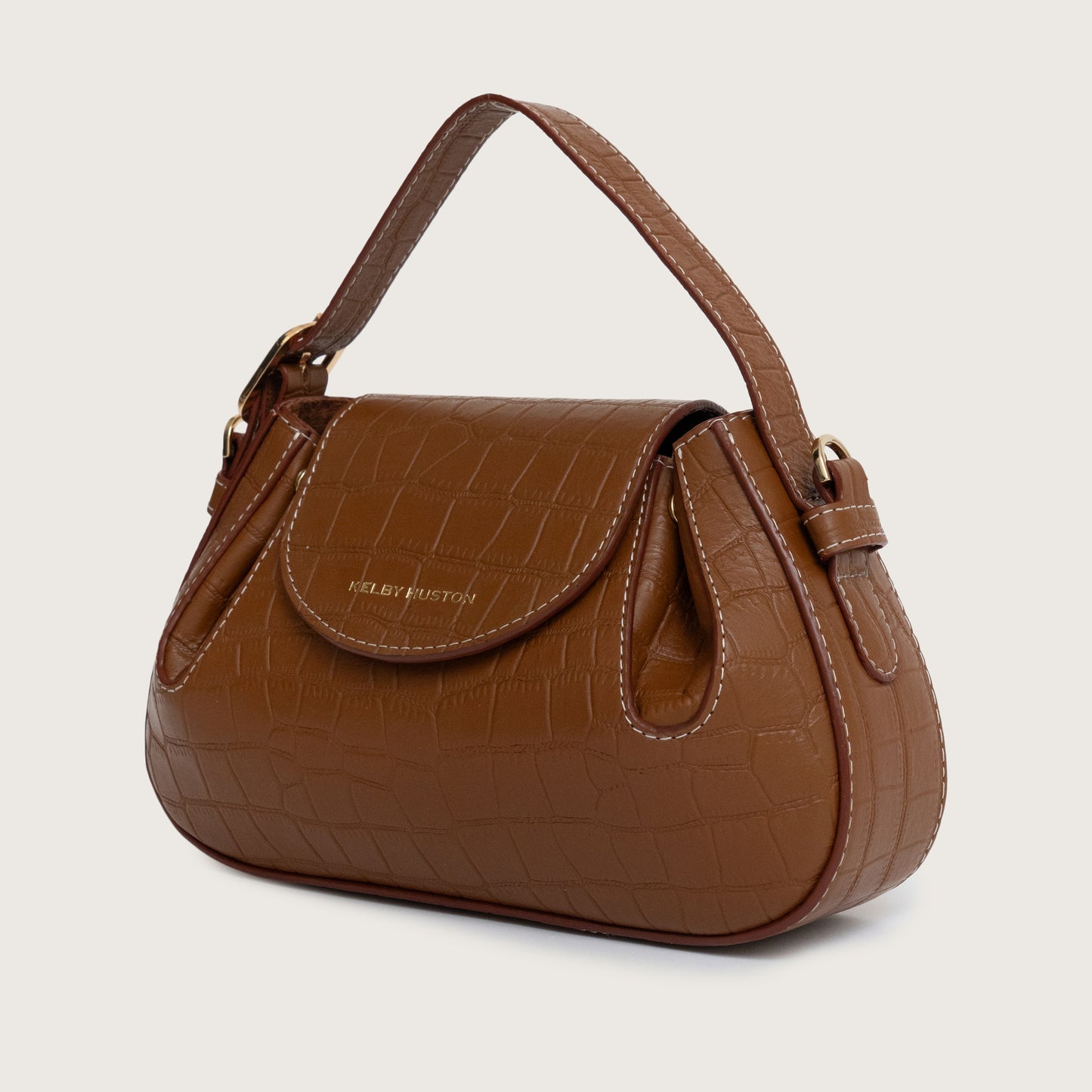 OLINA TOP HANDLE BAG - Brown Croco
