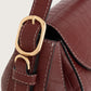 OLINA TOP HANDLE BAG - Maroon Croco