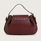 OLINA TOP HANDLE BAG - Maroon Croco