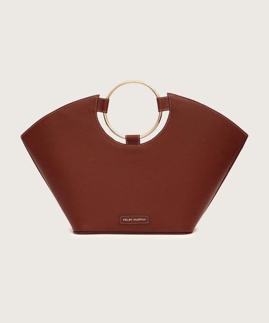 LIORA TOP HANDLE BAG - BROWN